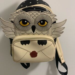 Loungefly Cream and Black Owl Backpack